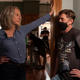 (From left) Jamie Lee Curtis and director David Gordon Green on the set of Halloween Ends